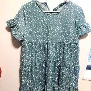 Ditsy Dot Swing Tiered Dress SHEIN